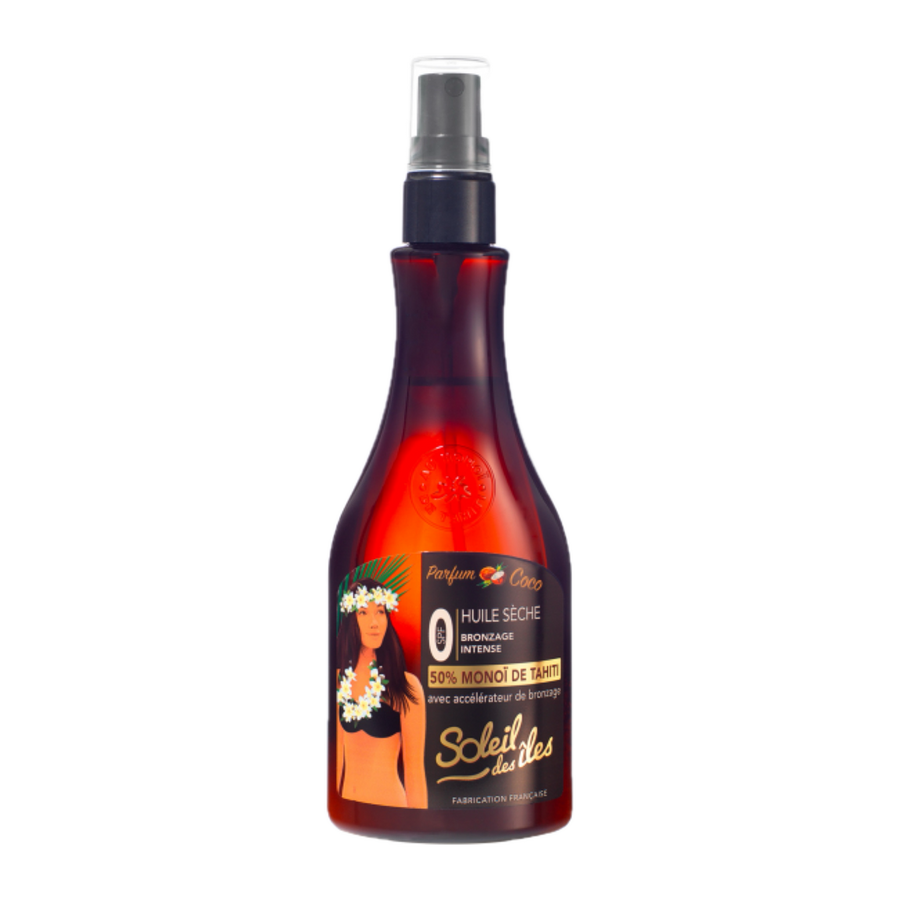 Soleil des Îles coconut front bottle, seamless transparent background
