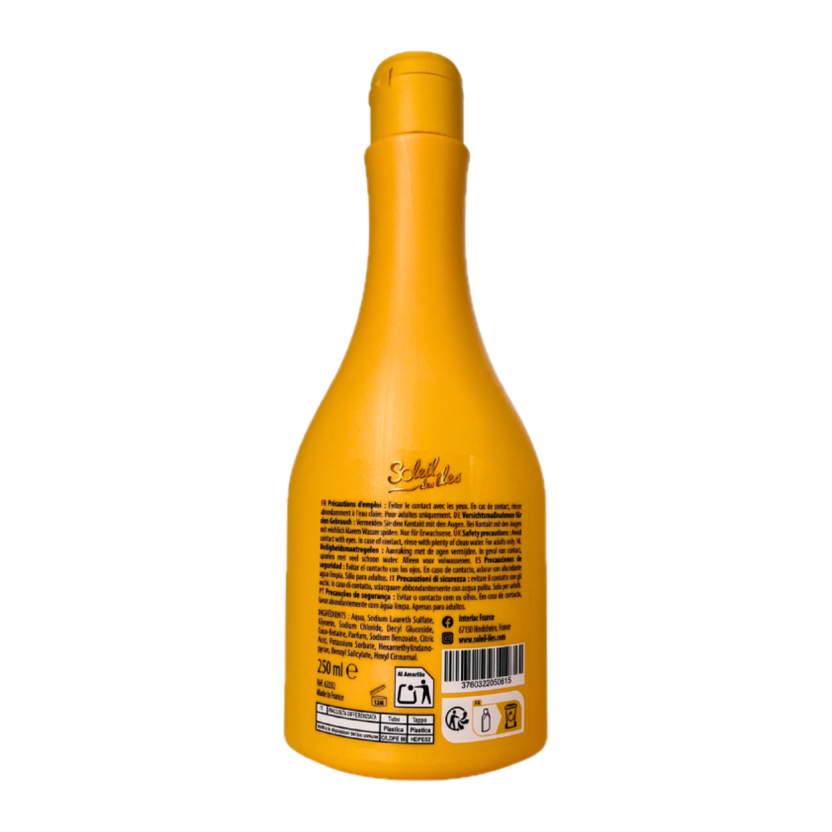 Soleil des Îles Parfum des Îles -suihkugeelin pullon takapuoli
