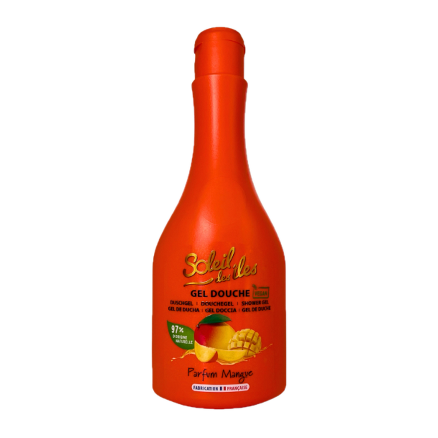 Soleil des Îles mango front bottle, seamless transparent background